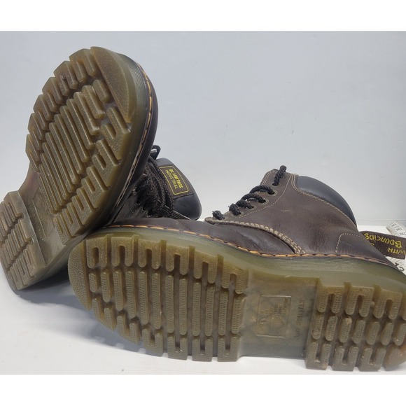 Dr Martens Industrial Work soft toe AirWair Boots‎ Brown Leather Lace Up Size 9 main image 4